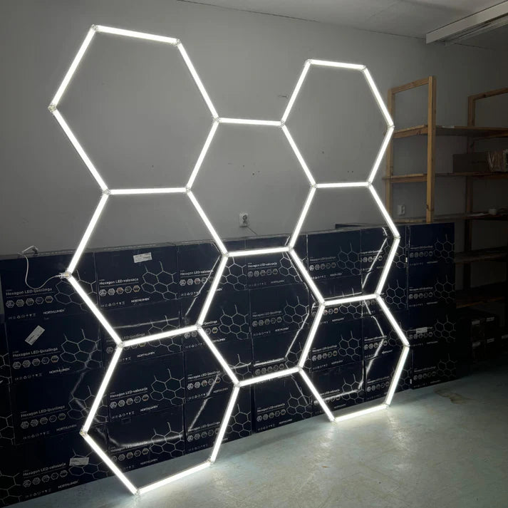 Dimmable NORTHLUMEN™ 8-Grid Hexagon LED Light Set